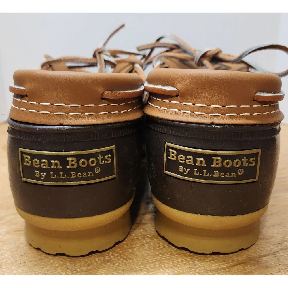 LL Bean Rubber Moc Bean Boots Mens 9 M Brown Tan Waterproof Duck Shoes 175061